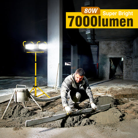 80W 7000LM COB LED Rechargeable Work Light