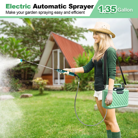 Battery Powered Sprayer  New 1.35 Gallon Electric Garden Sprayer