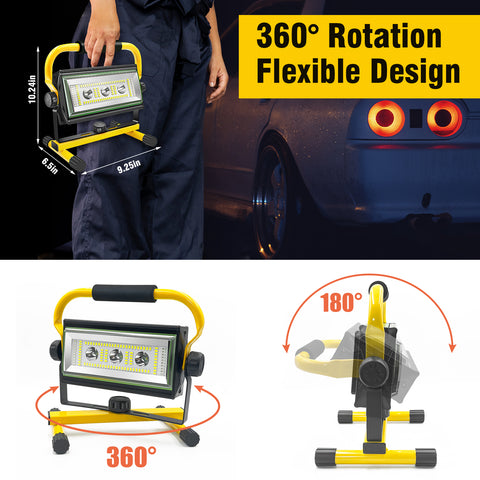 80W 7000LM COB LED Rechargeable Work Light