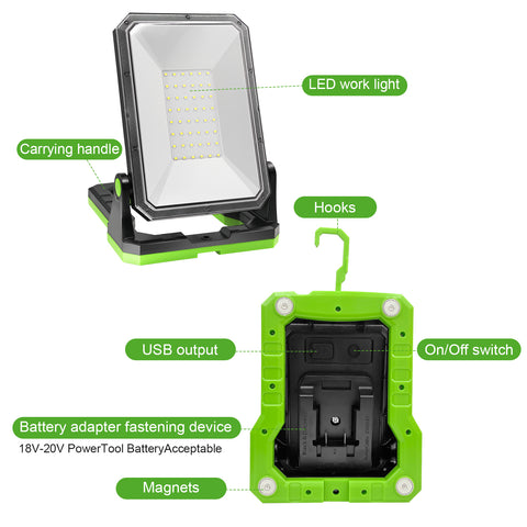 30W 3000LM Bracket Battery LED Work Light