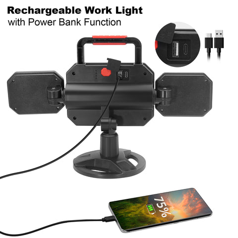 20W 2000LM Portable Battery LED Work Light